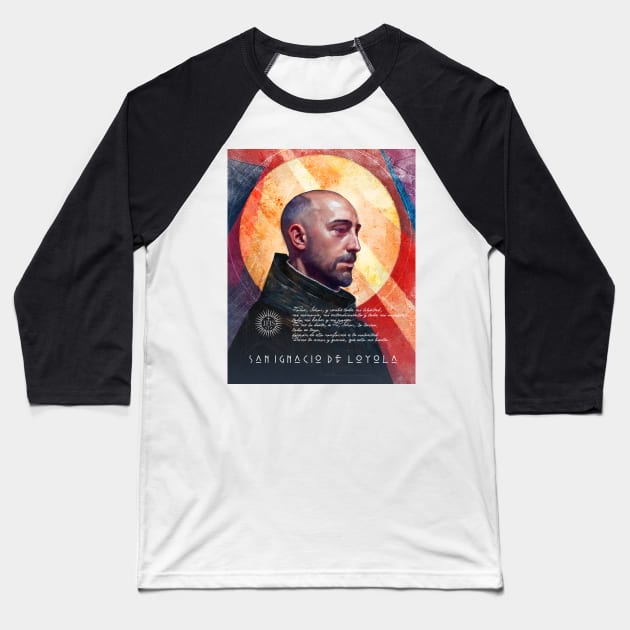 Art portrait of Saint Ignatius of Loyola Baseball T-Shirt by bernardojbp